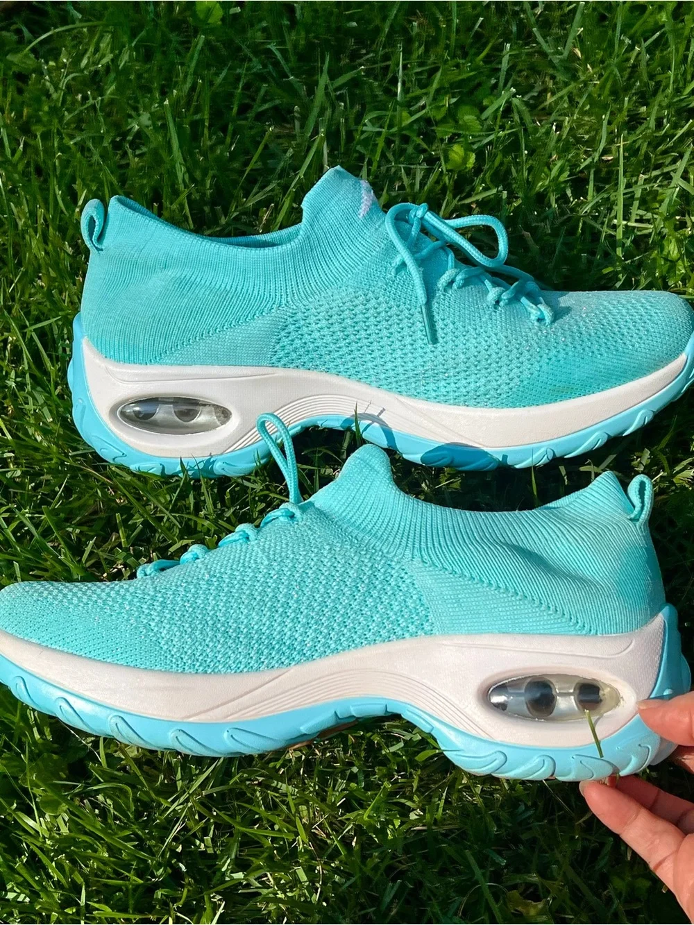 Mishansha Light Teal Aqua Running Athletic Sneakers Tennis Shoe Women 11 nurse